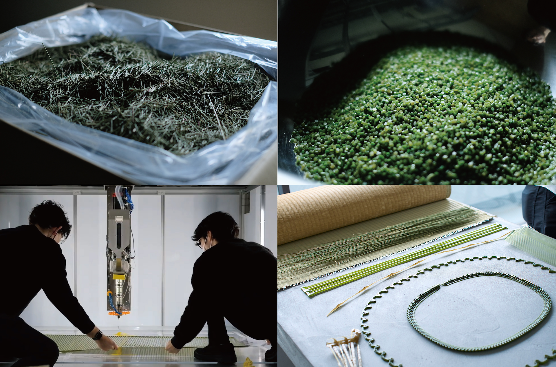 開発した材料とEXF-12を使って製造中の様子