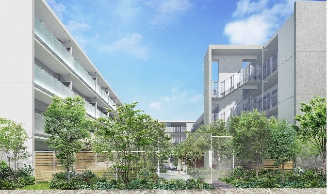 緑溢れる 「カー メスト 新高円寺 」の 西側外観