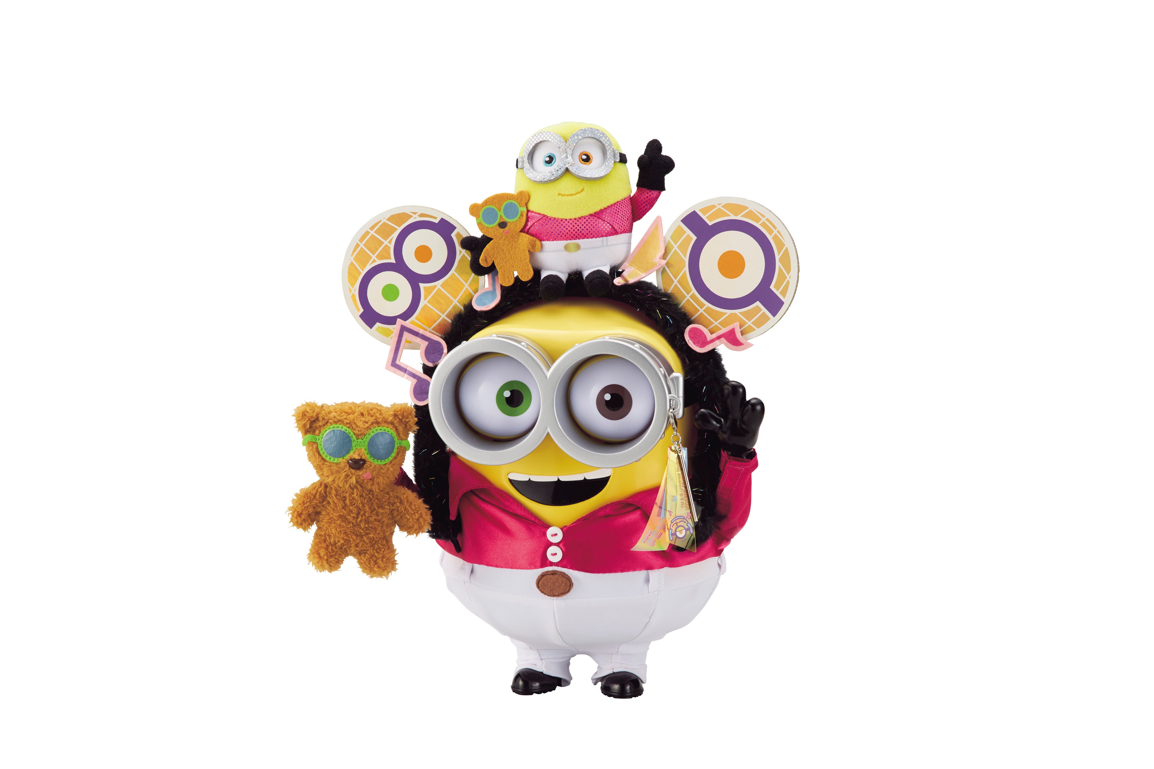 「フィーバー‼ ミニオン・ポップコーンバケツ」と「カチューシャ」「チャーム」の組合わせ （イメージ）