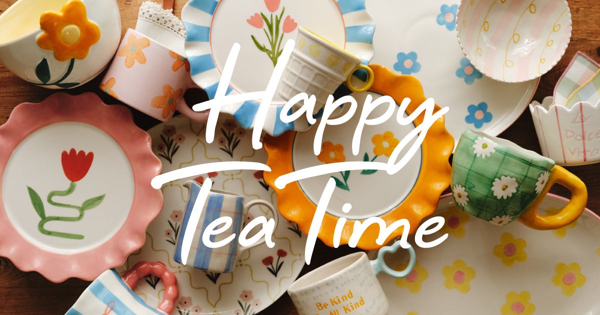 手繪風格與獨特輪廓的可愛餐具「HAPPY TEA TIME」系列登場,為日常餐桌增添色彩