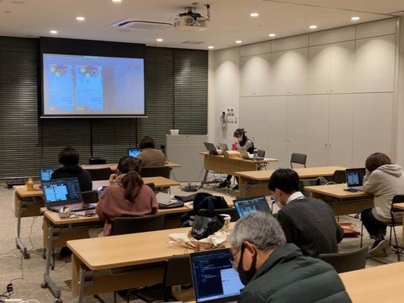 オンラインでのライブ授業の様子