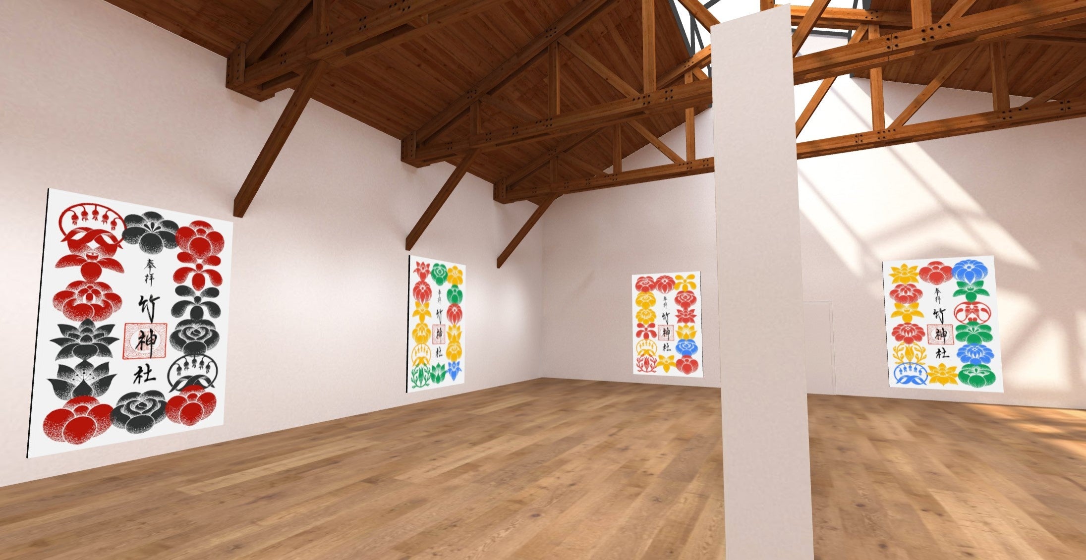 メタバース空間上にアート作品や御朱印を展示