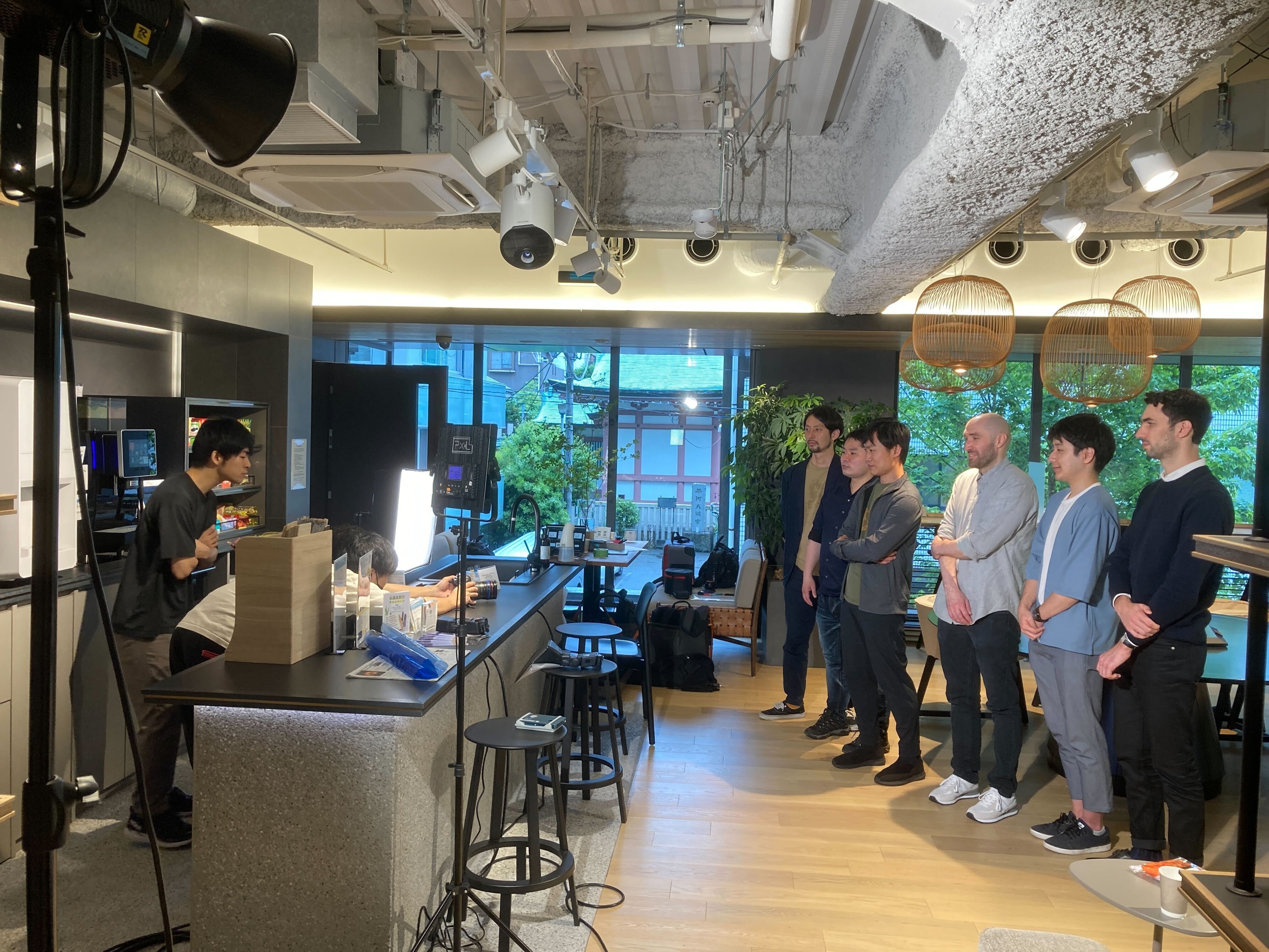 チーム写真の撮影風景