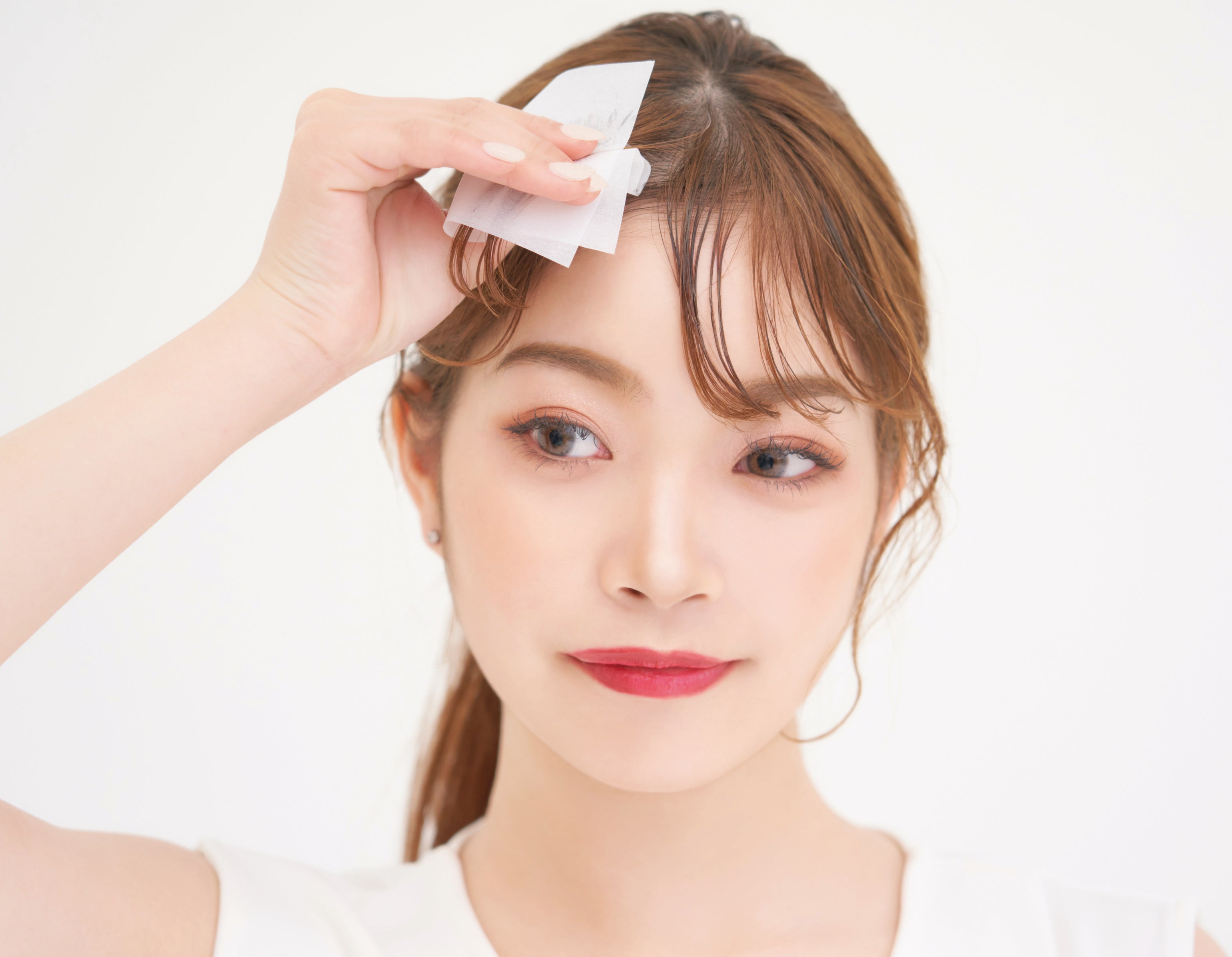 「前髪さらさらシート 40枚入り」使用イメージ