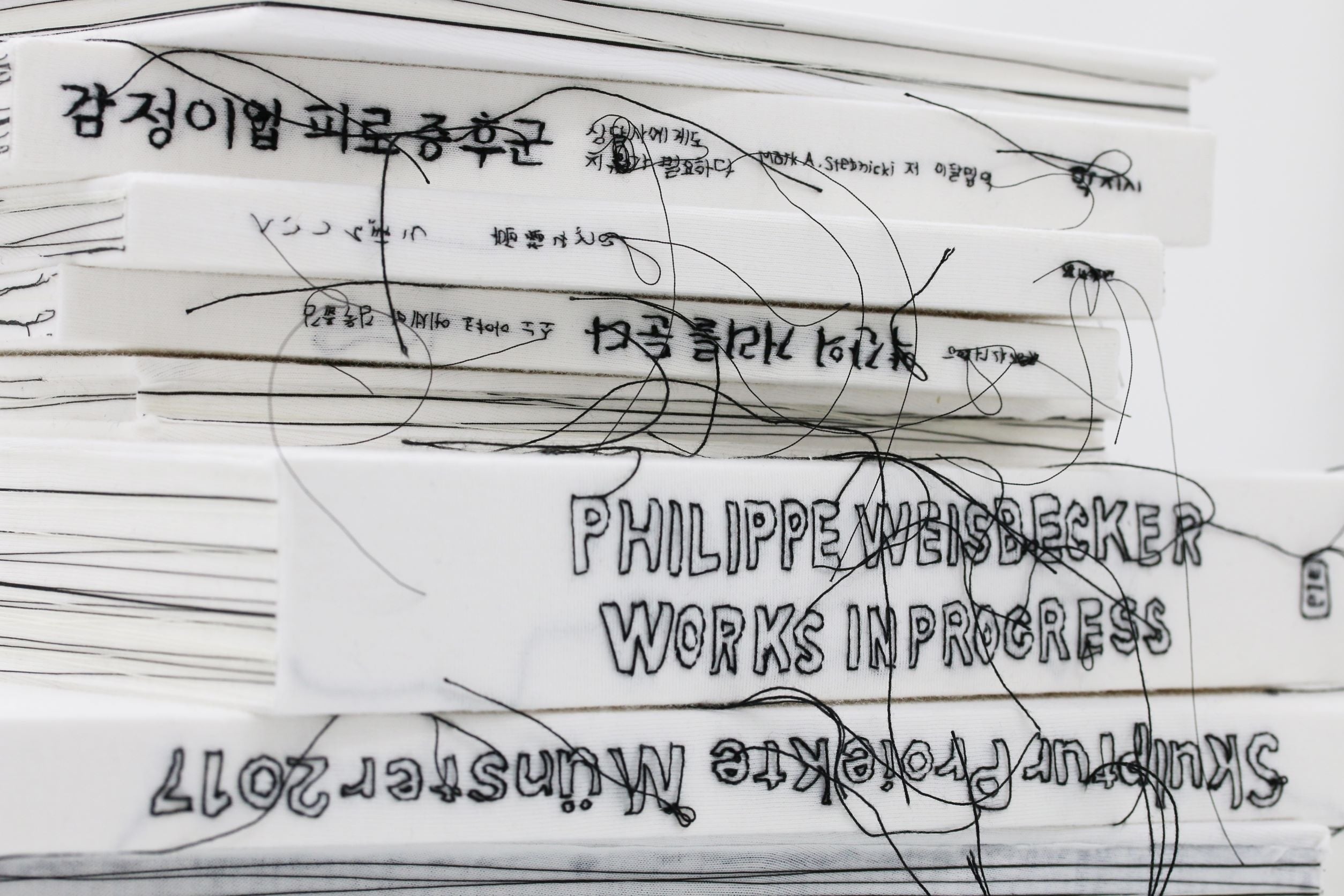 「帰るところ」 2020 布、糸、紙、プラスチック等　インスタレーション