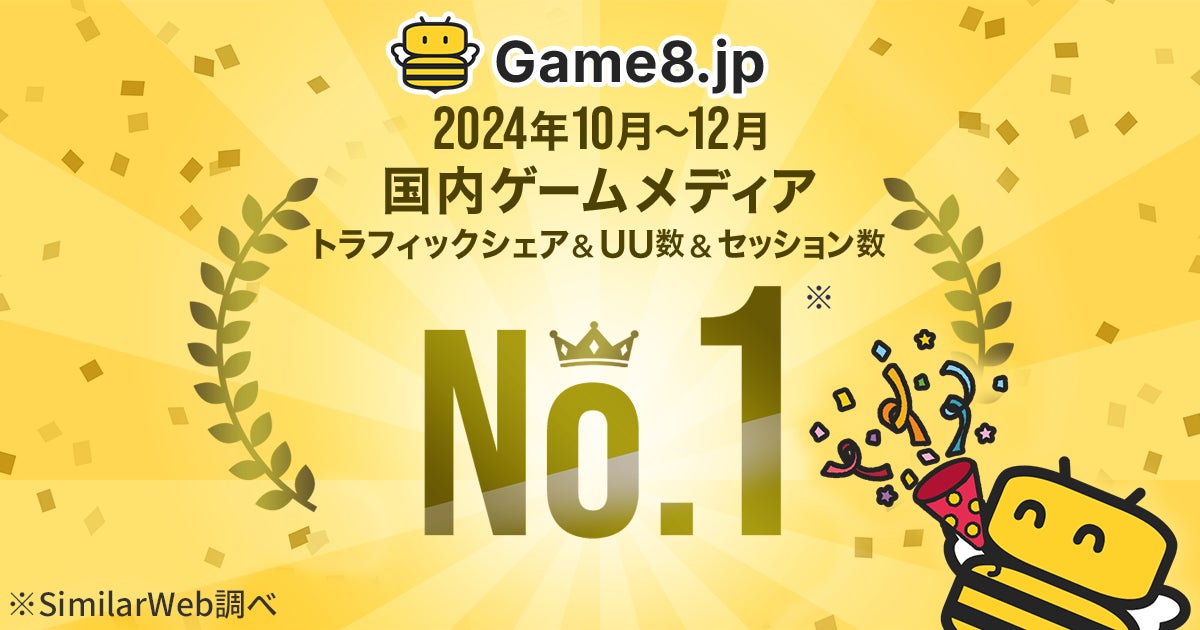 Game8、国内ゲームメディアNo.1!UU数でトップ独走 Game8、国内ゲームメディアNo.1!UU数でトップ独走