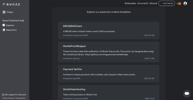 Smart Contract HubのUI