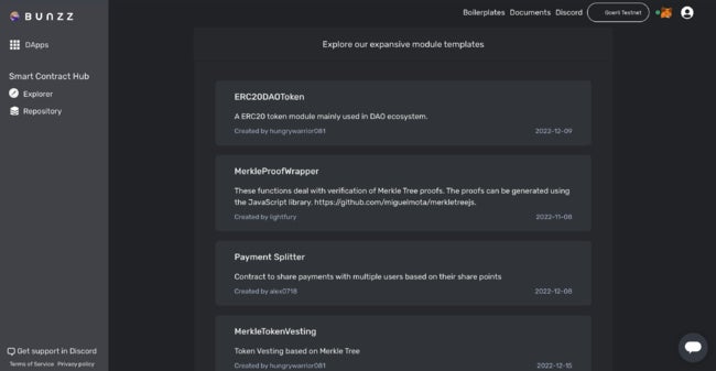 Smart Contract HubのUI