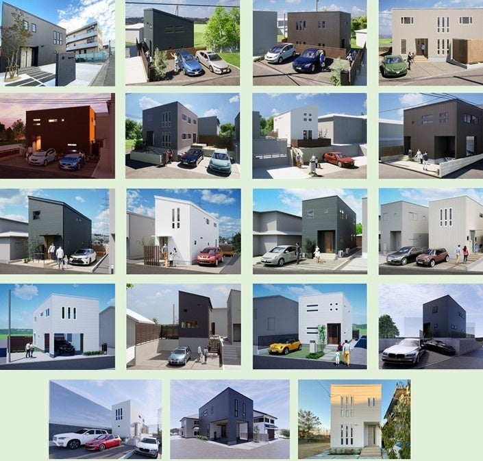 全て異なるデザインの19棟