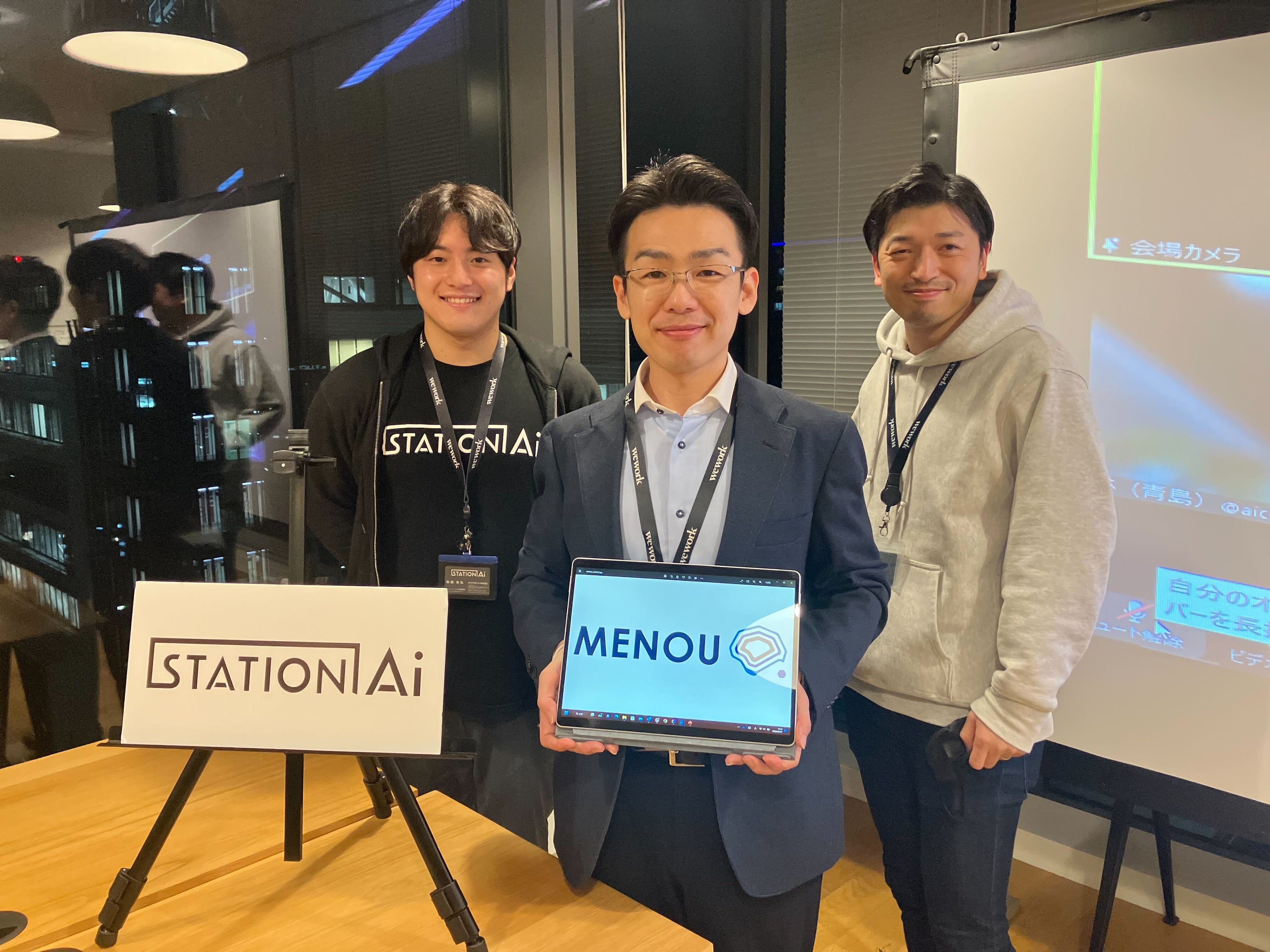 写真中央：名古屋拠点を中心に活動中のMENOU営業本部長 橋本