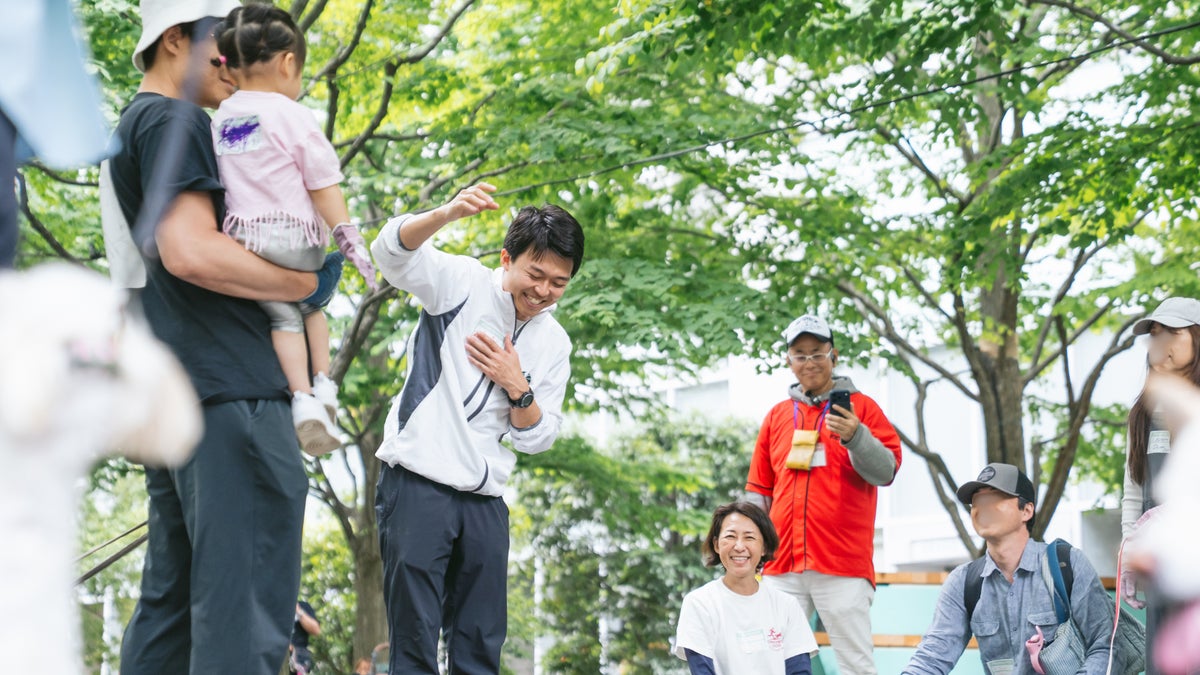 わんちゃんと飼い主さんの交流の様子