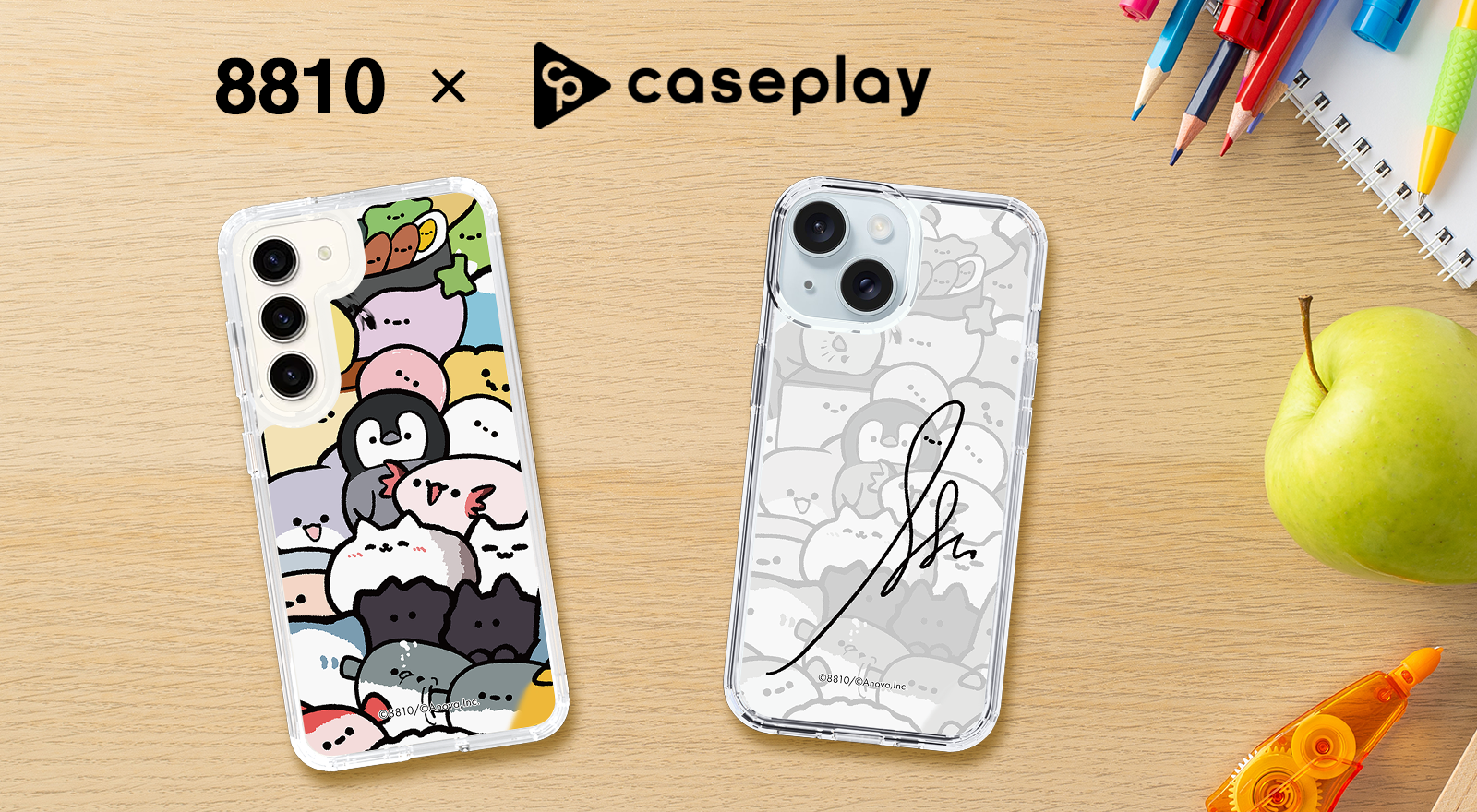 【ご参考:1枚掲載中】掲載生地で作製可能です。スマホケース SNSで人気のイラストレーター「8810」のスマートフォンケースが