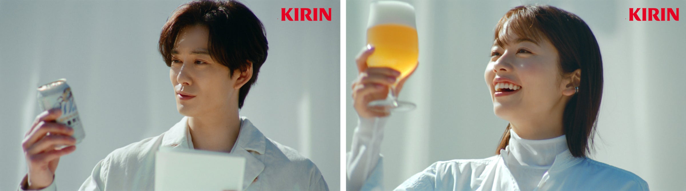 「キリン一番搾り®」ブランドから、新しい“白”「キリン一番搾り®ホワイトビール」誕生!新TVCMに フレッシュな2人 ビールCM初! 岡田将生 ...