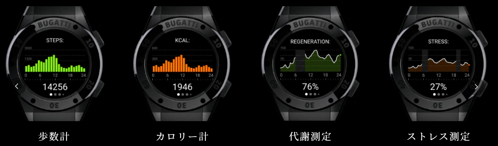 【アプリ画面】『BUGATTI CERAMIQUE EDITION ONE』なら健康管理機能などが充実、正確に計測できる