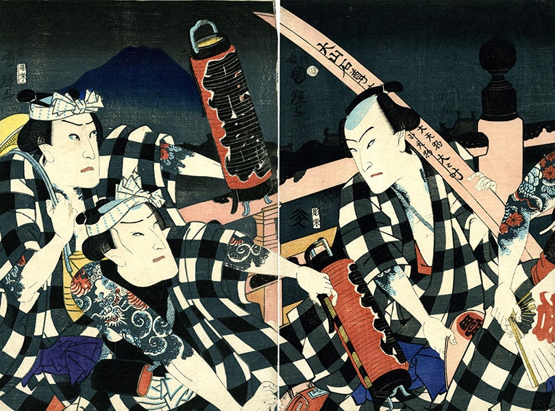歌川国輝「大山参詣日本橋之図」慶応2(1866)年