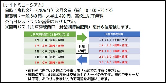 琵琶湖博物館30周年記念事業 ナイトミュージアムを今週末に実施します! 琵琶湖博物館30周年記念事業 ナイトミュージアムを今週末に実施します!