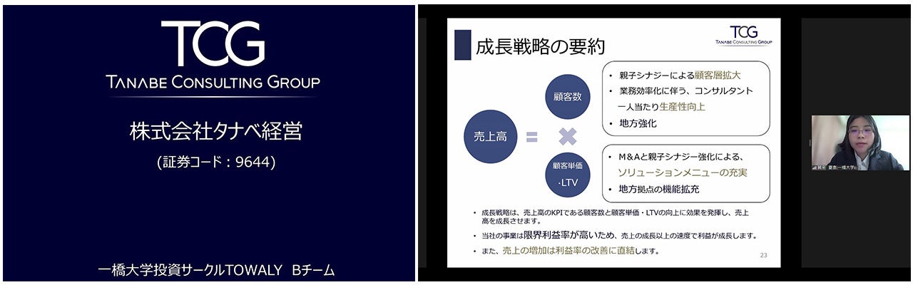 タナベ経営 第6回大学生対抗irプレゼンコンテスト に参加 一橋大学投資サークル Towaly Bチームがプレゼンテーション 株式会社タナベ経営のプレスリリース タナベ経営 第6回大学生対抗irプレゼンコンテスト に参加 一橋大学投資サークル Towaly Bチームがプレゼンテーション 株式会社タナベ経営のプレスリリース