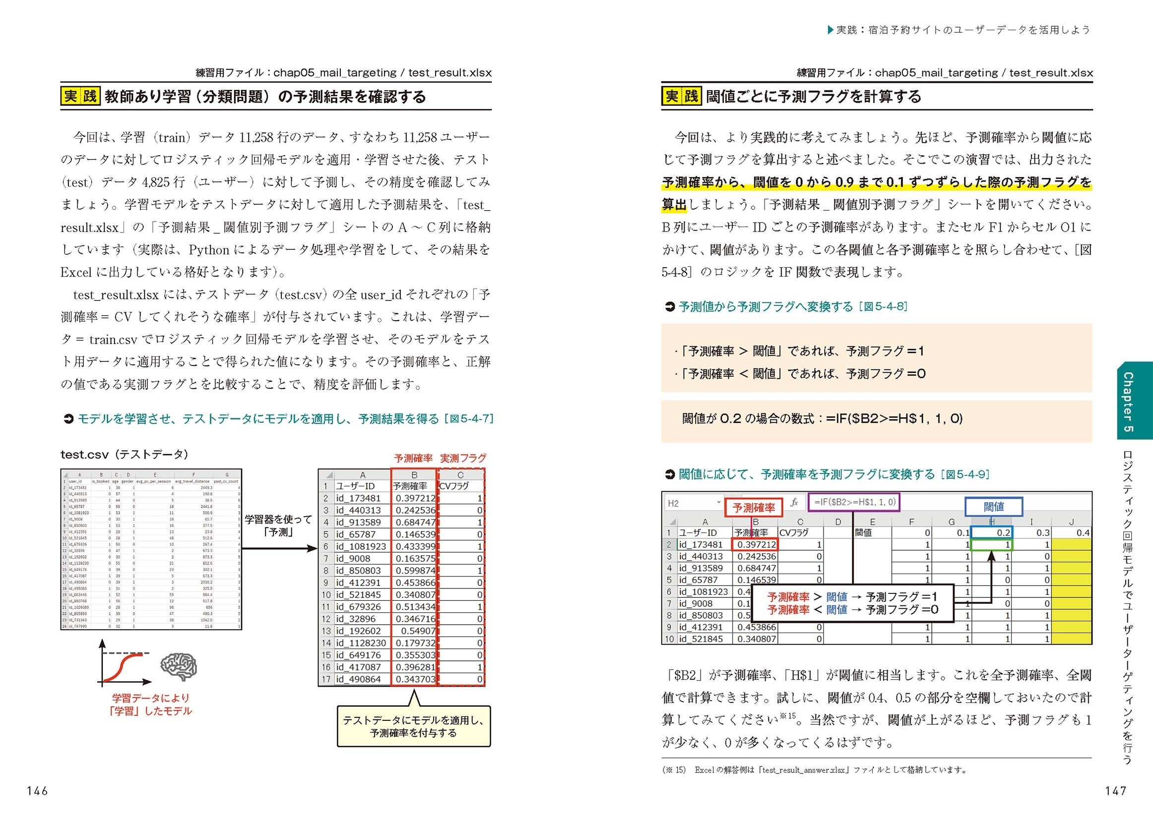 ダウンロード特典のExcelファイルで実際の分析結果を確認できる