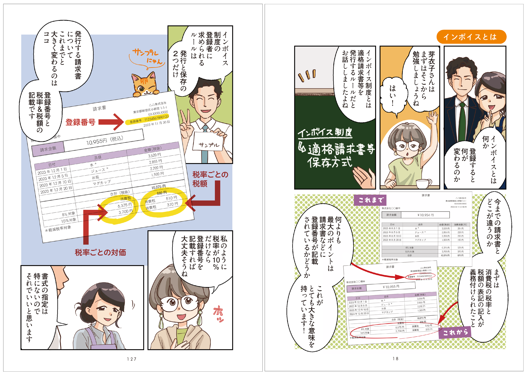 基礎となる部分はマンガで解説。免税事業者が主人公だから自分事として読める