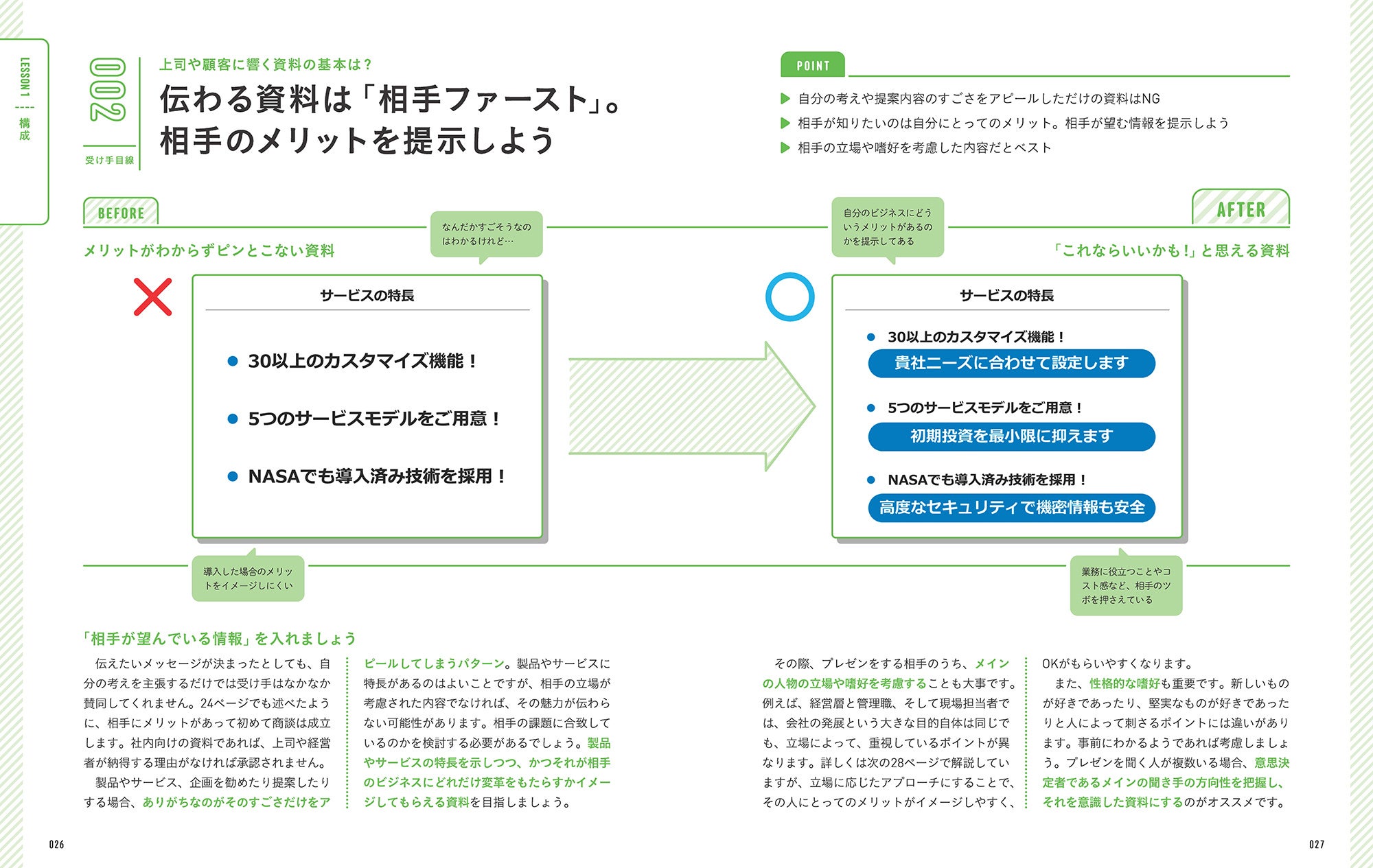 資料を見る相手が知りたい情報、相手にとってのメリットを提示することが大切