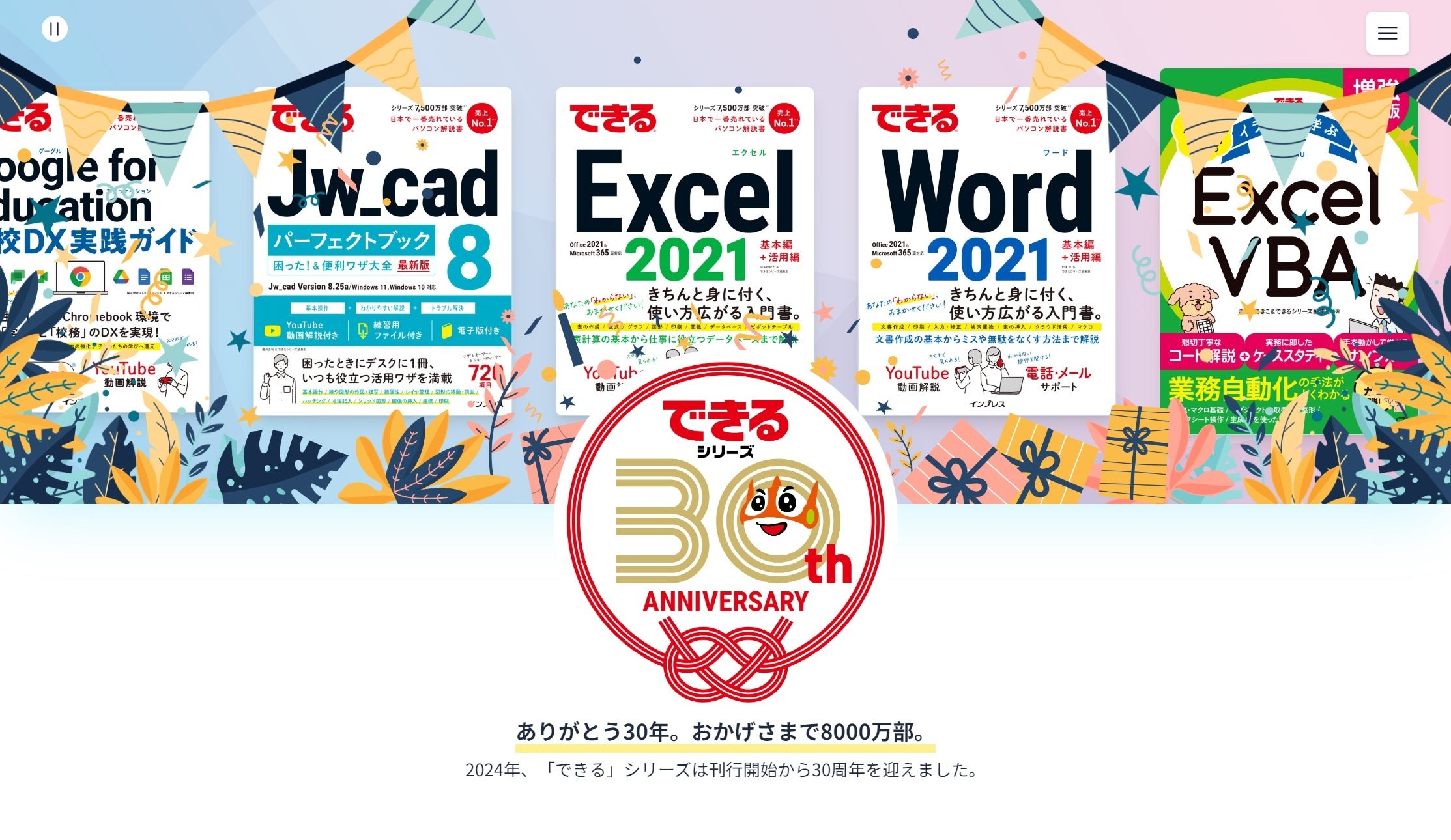 パソコンでの表示