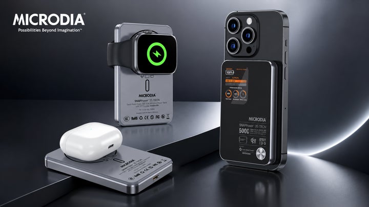 MICRODIA、Apple Watch・AirPodsも同時充電できる準固体電池モバイル MICRODIA、Apple Watch・AirPodsも同時充電できる準固体電池モバイル