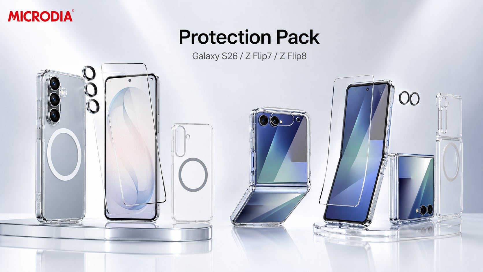 Galaxy S26・Z Flip・Z Foldの保護を一括提案。MICRODIAがケース・画面 Galaxy S26・Z Flip・Z Foldの保護を一括提案。MICRODIAがケース・画面