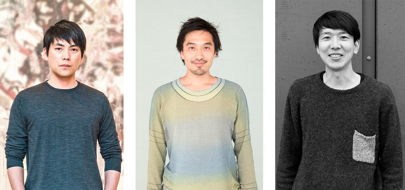 左から重松象平（Photo by Julian Cassady）、田根剛（Photo by Yoshiaki Tsutsui）、杉山幸一郎