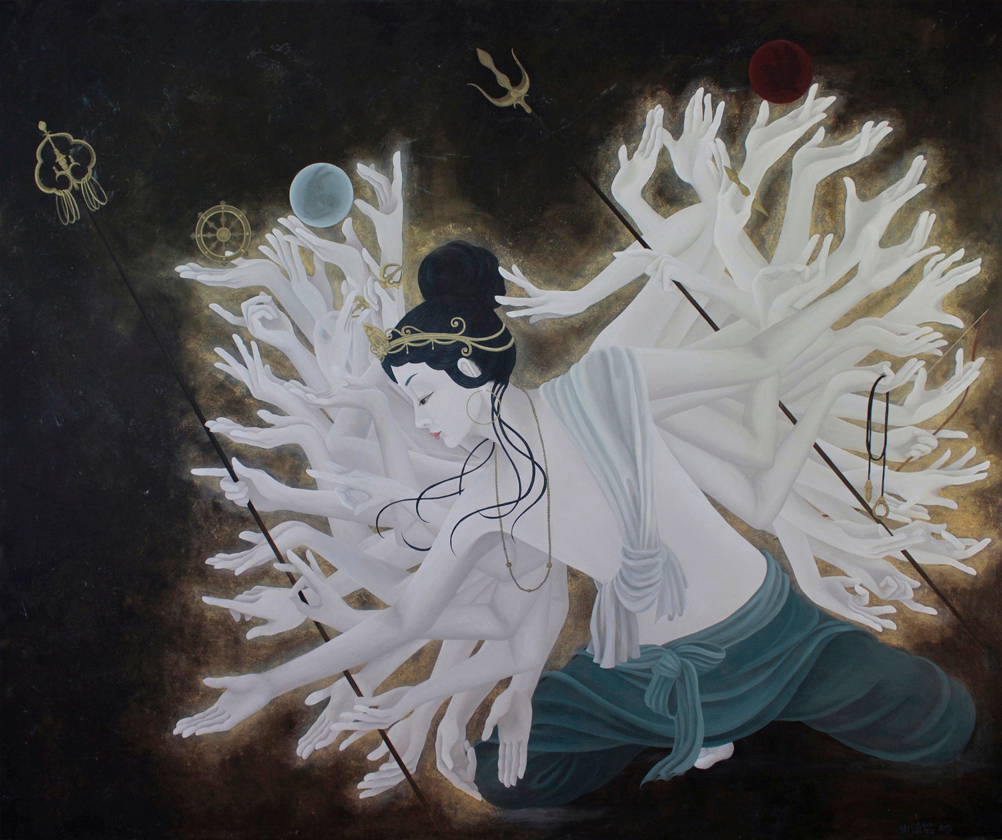 木綿花「千早振る」 F130号 1620×1940mm 2015年 キャンバス・アクリル絵具・金泥