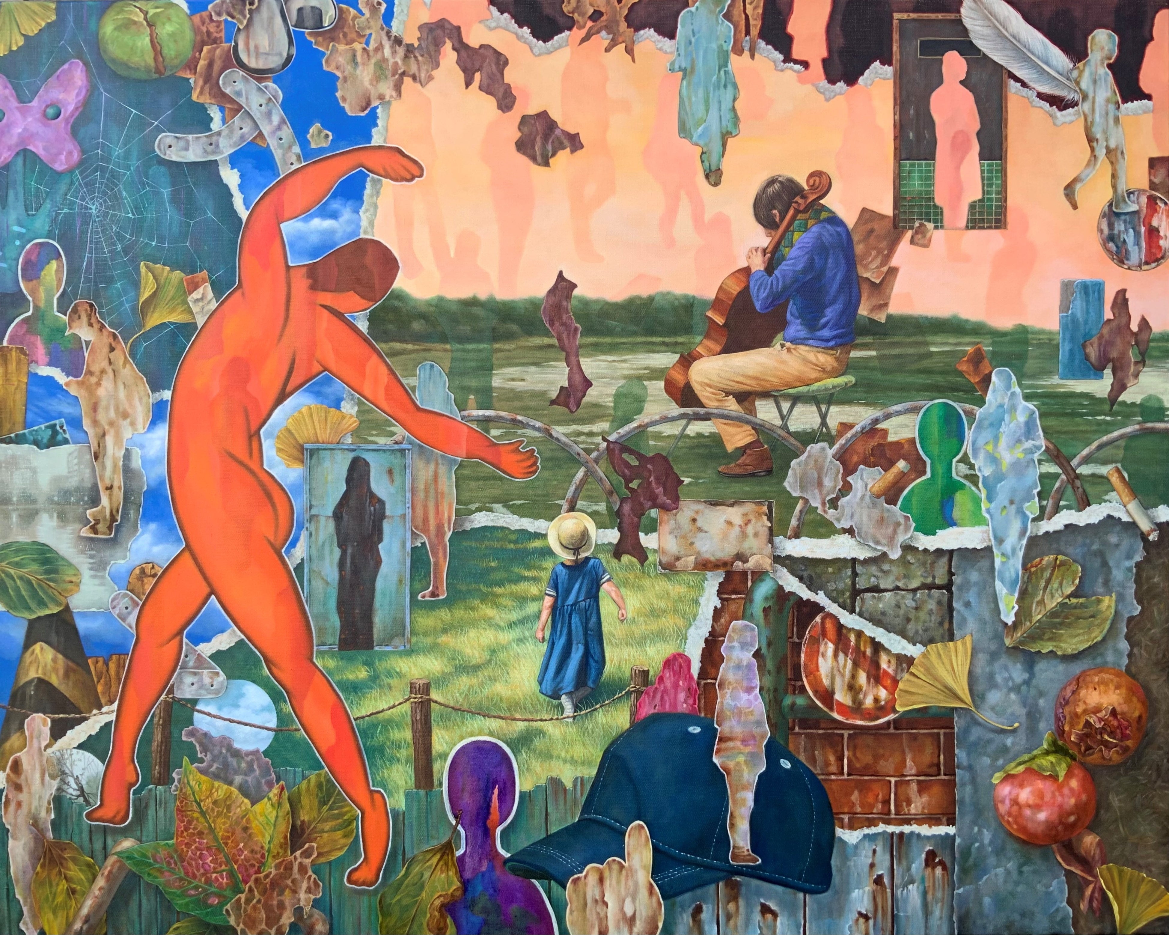 「点滅する道を踊るように歩け」（2022）油彩・キャンバス／72.7×91㎝