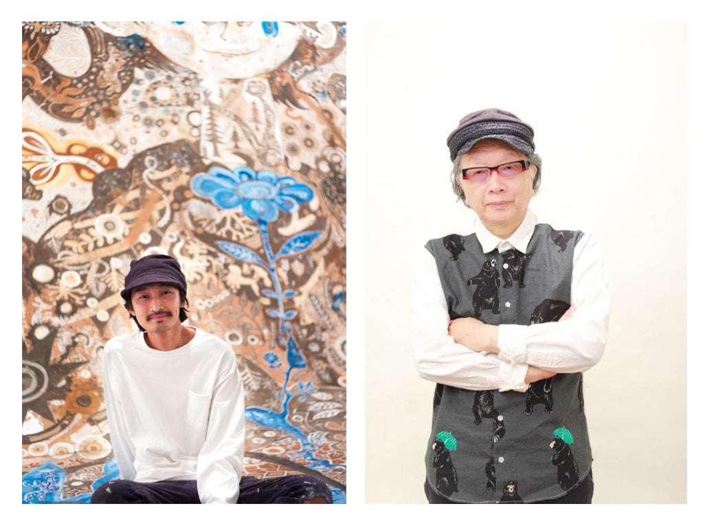 淺井裕介（左）、ねじめ正一（右）