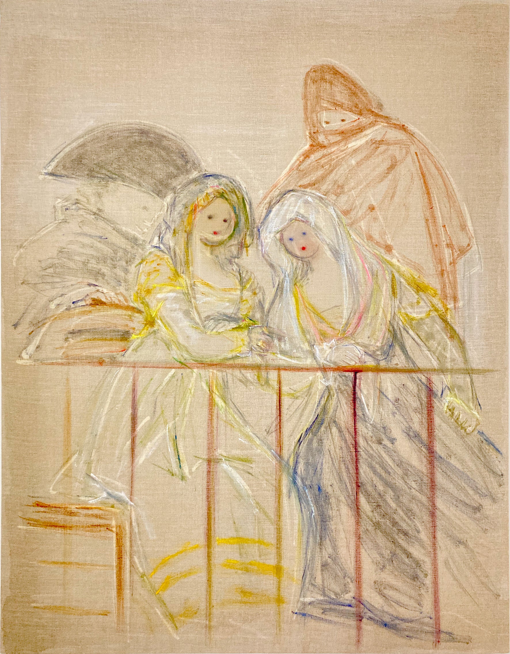 「image, Goya - Majas」麻布を脱色、木炭、膠、油絵の具　1165×911×25mm　2022年