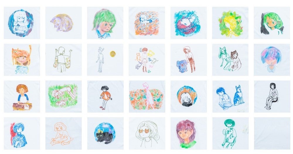 Tシャツ27種類の絵柄（印字は表面のみ）