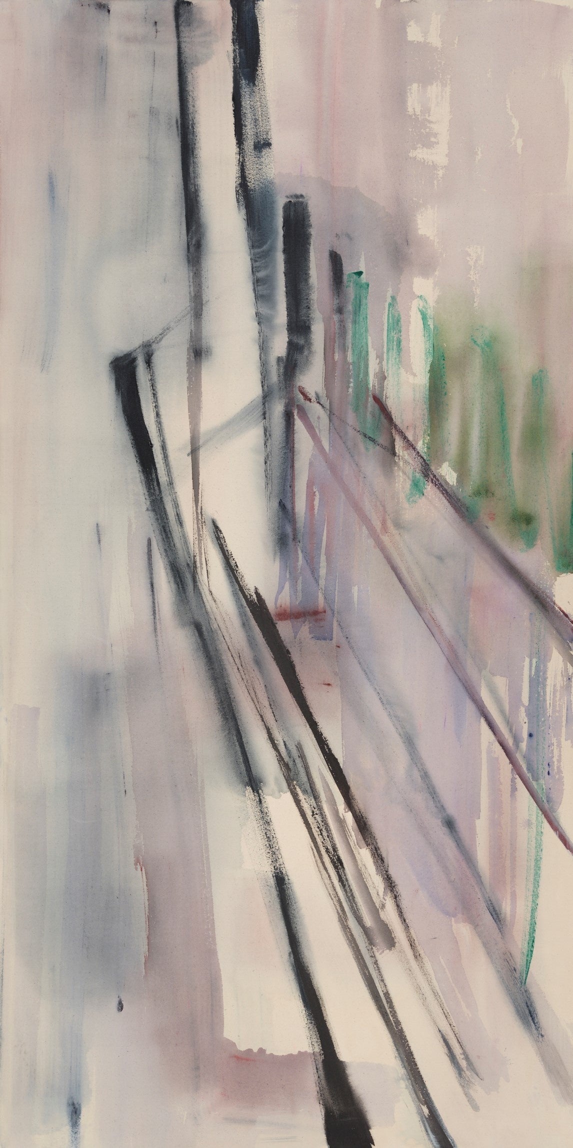 タイトル：View, A River, No.06, 2022／制作年：2022／素材：顔料、アクリル、その他、キャンバス／サイズ：H194×W97cm／©︎Miyuki Tsugami／撮影：三嶋一路／Courtesy of ANOMALY