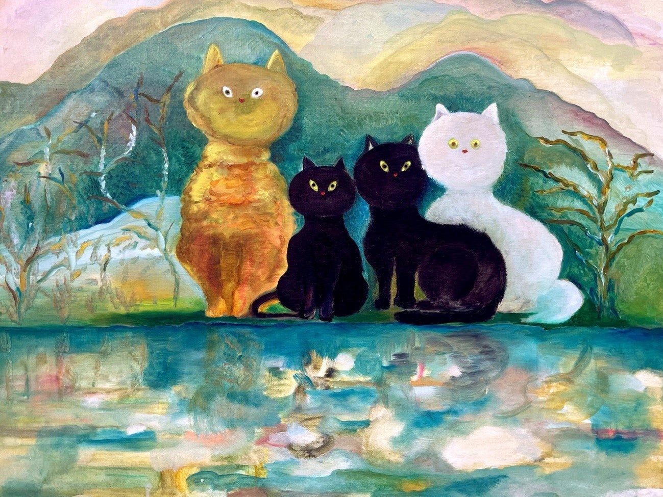 「言葉を知らないボク達」 910×727mm／oil campus／2023（代官山 蔦屋書店にて展示）