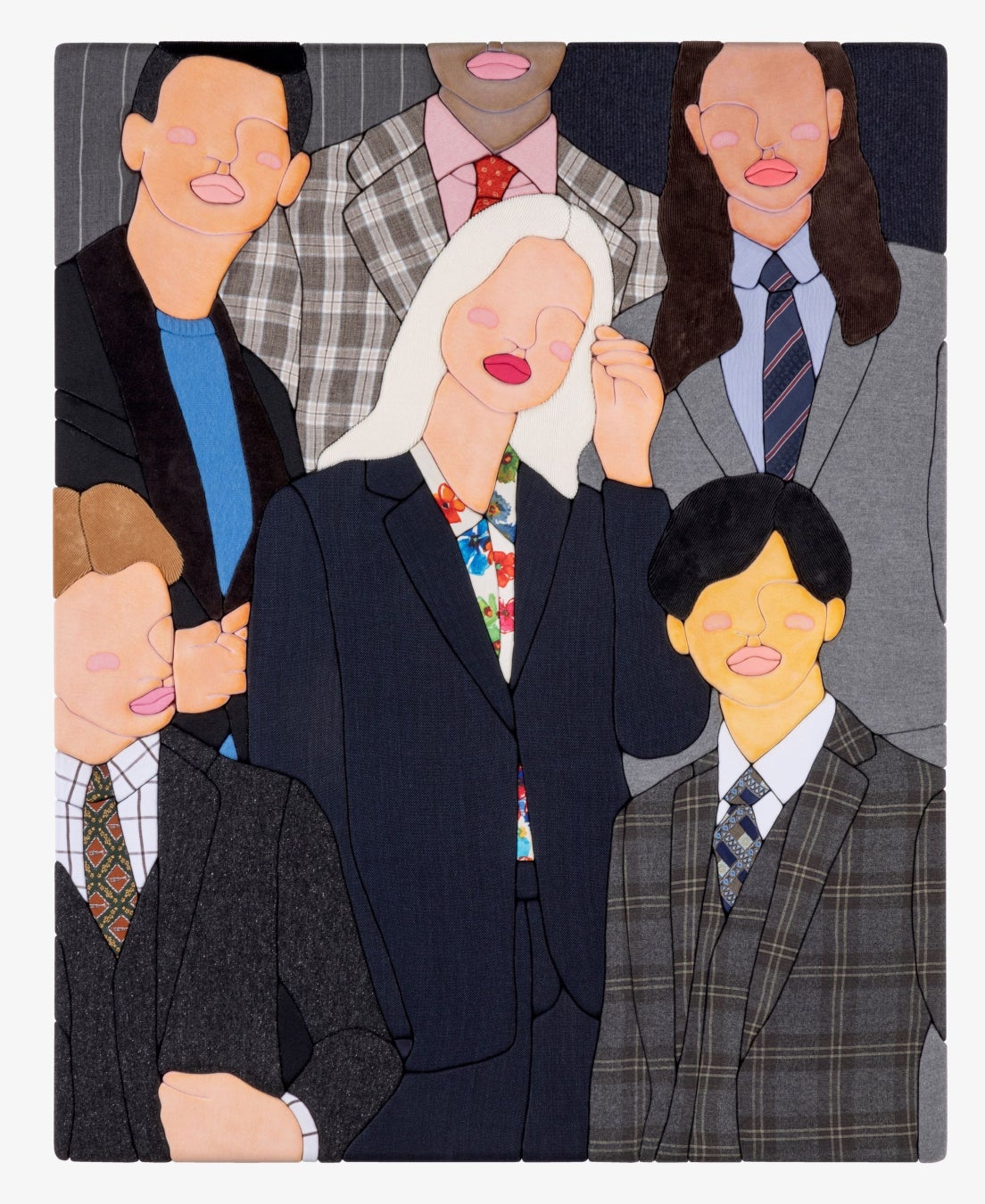 “four in hand”#1 2023/dye,used clothes on styrofoam/w910,h727,d60(mm)