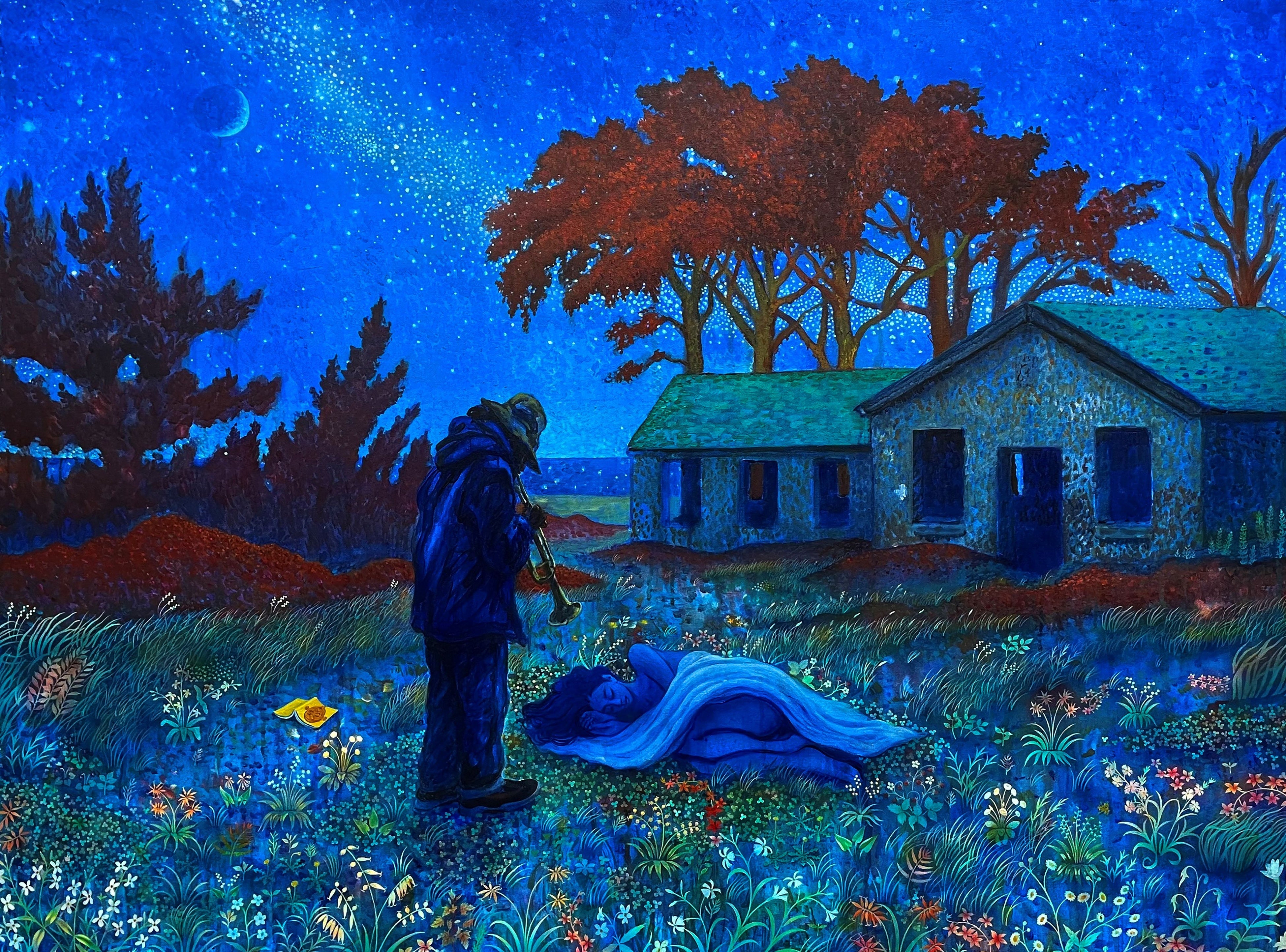 《NYX Has a Thousand Eyes》 2023 キャンバスにアクリル 122x91cm