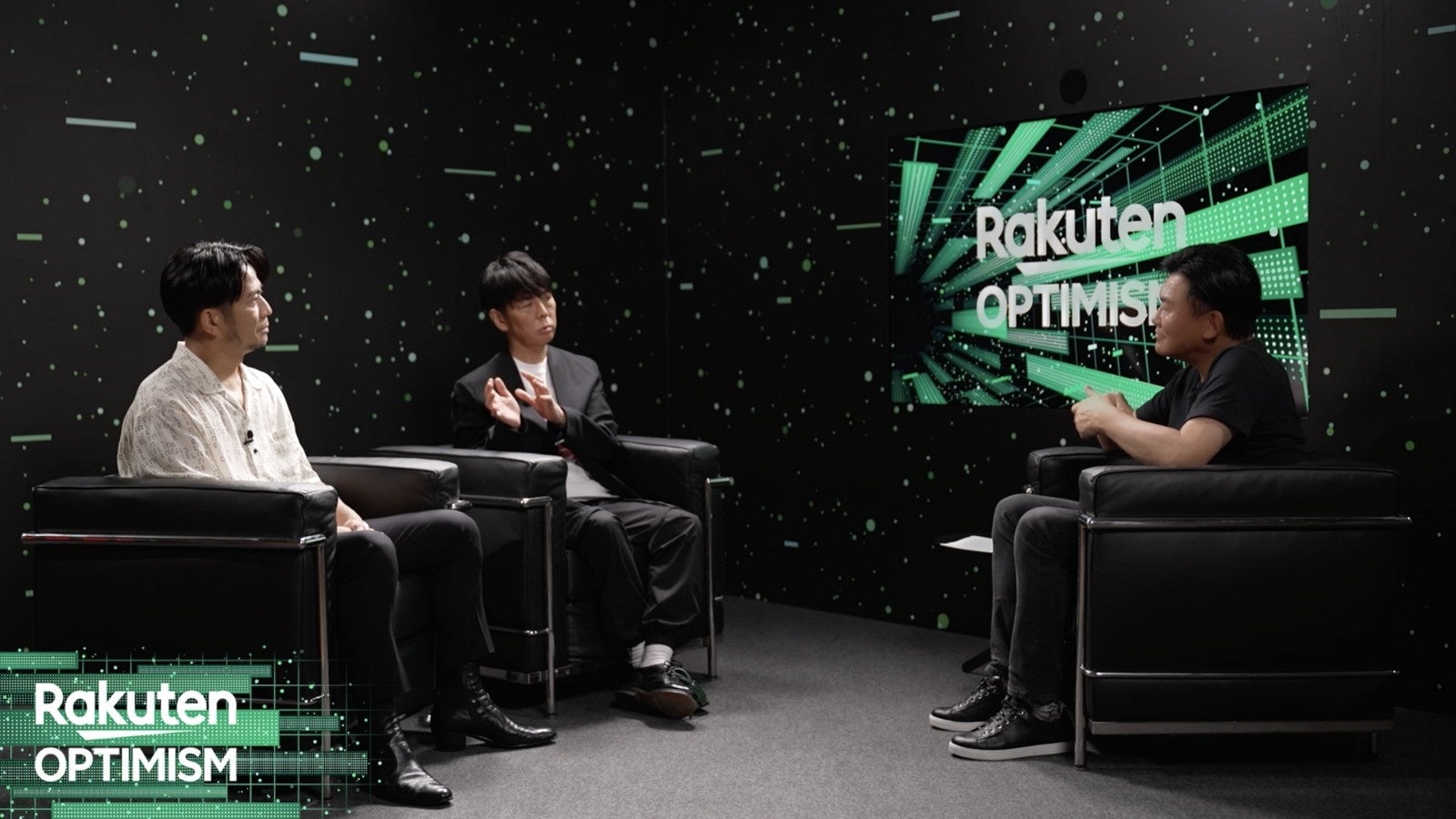 （左）EXILE HIRO氏 （中央）佐藤 可士和氏 （右）三木谷 浩史