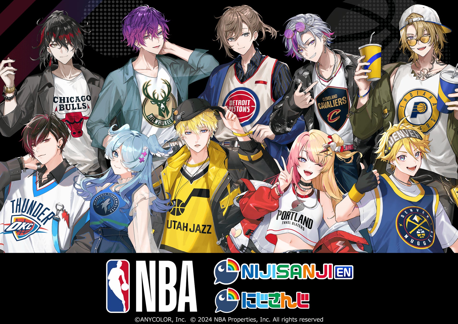 にじさんじ 楽天コレクション NBA 渚トラウト アクスタ 缶バッジ アクキー 楽天コレクション」、『NBA』と『NIJISANJI EN』/『にじさんじ