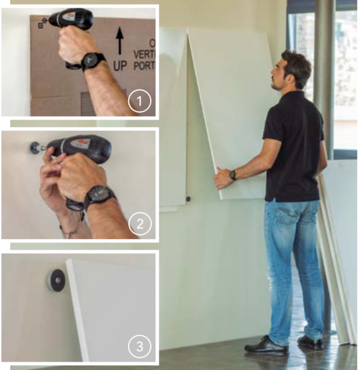 ホワイトボード取り付け３ステップ