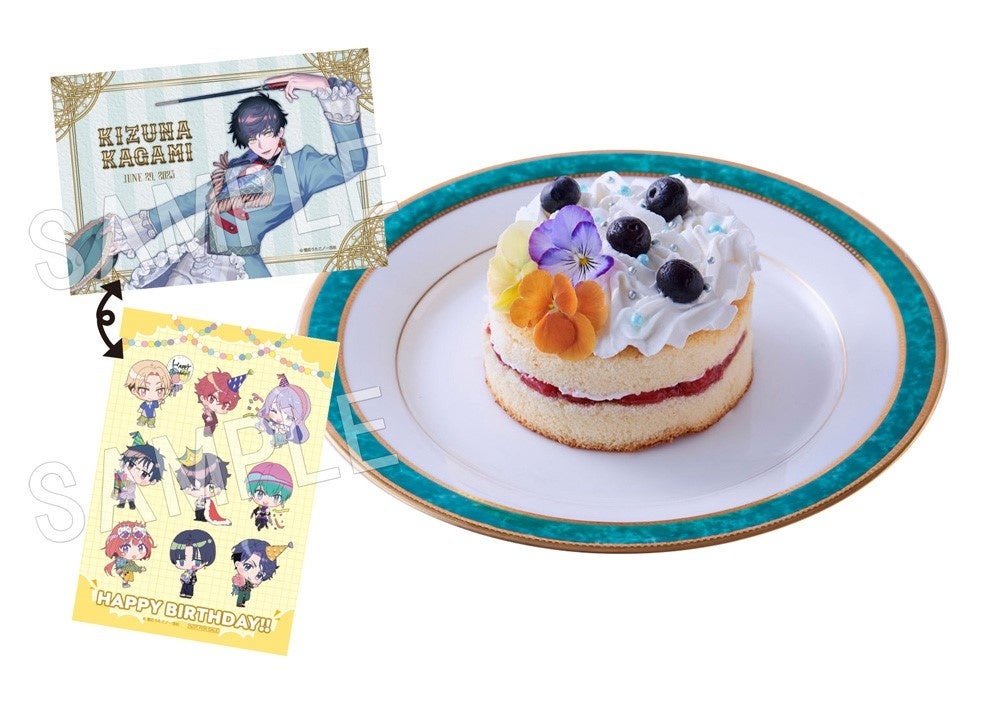 ※両面仕様バースデーカード（表面 ホロ加工：鏡 キズナ 描き下ろしイラスト、裏面：ミニキャラ）