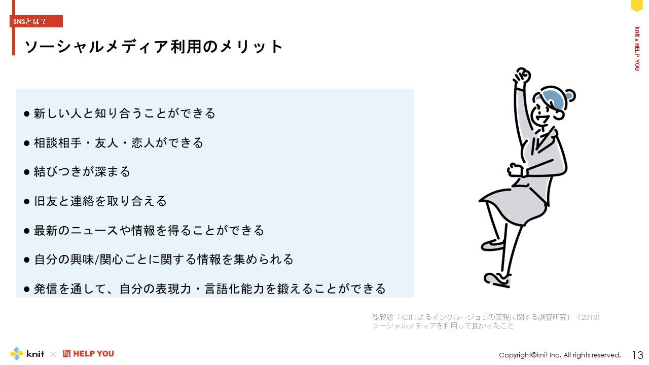 ソーシャルメディア利用のメリット