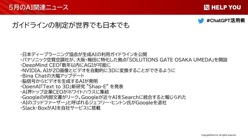 ガイドラインの制定が世界でも日本でも