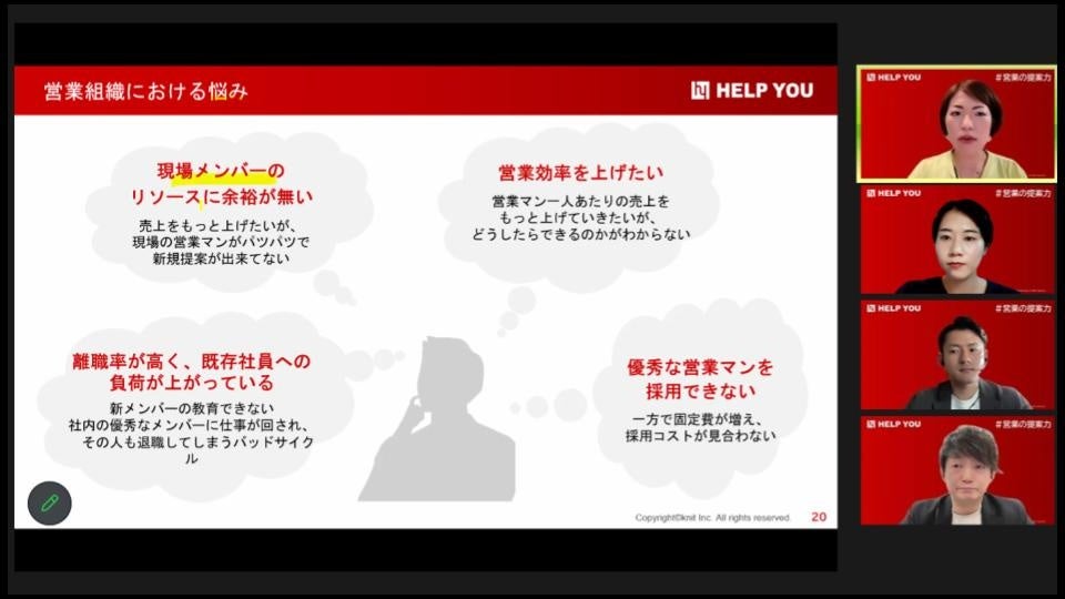 営業組織における悩み