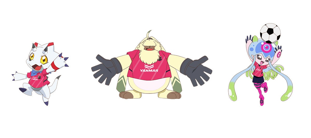 左から：ガンマモン、アンゴラモン、ジェリーモン