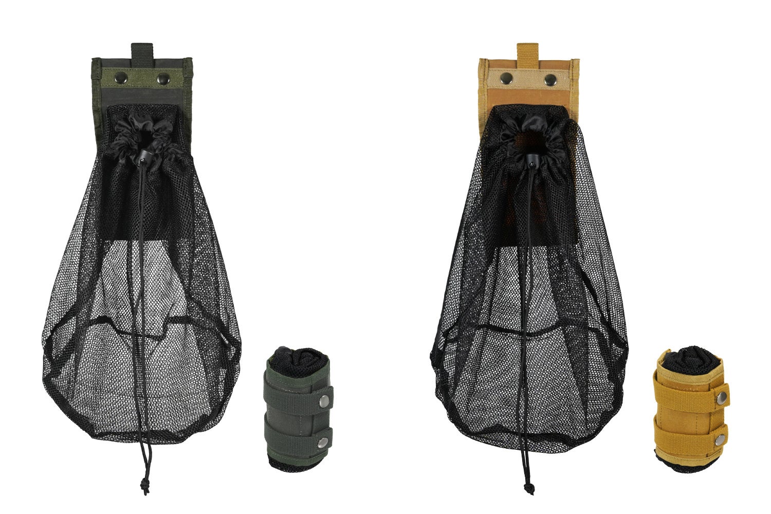 オリーブ、キャメルの2色展開（展開時と収納時）