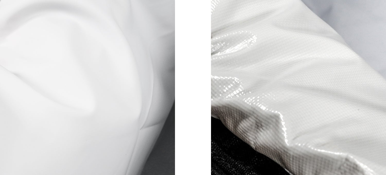 （左）AO Coolersの通常商品のインナー素材（右）フィッシュキャリーのインナー素材