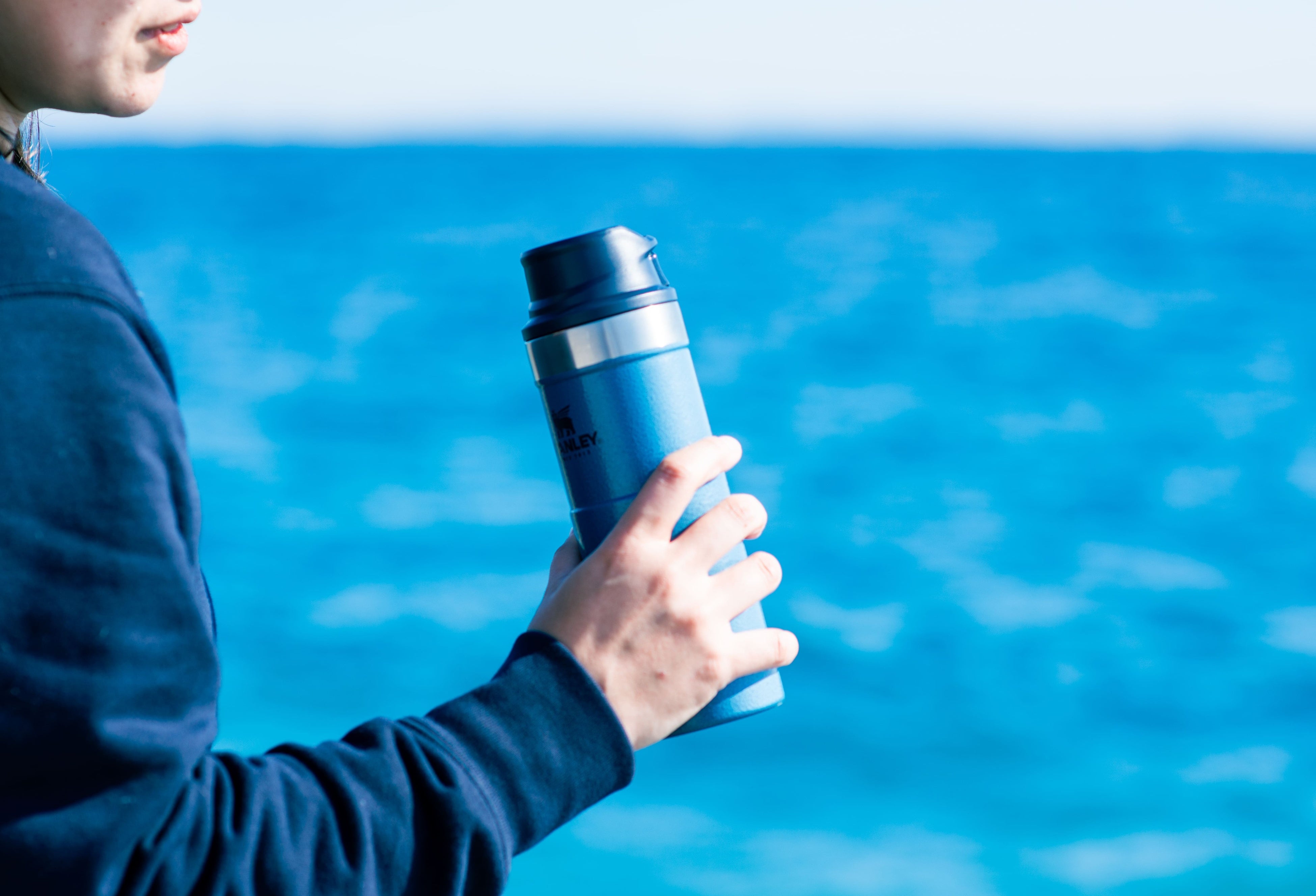 クラシック真空ワンハンドマグⅡ 0.47L　ハンマートーンレイクブルー