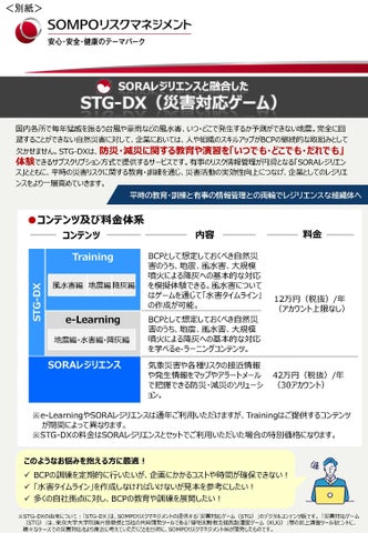 SORAレジリエンスと融合した「STG-DX(災害対応ゲーム)」の提供開始 SORAレジリエンスと融合した「STG-DX(災害対応ゲーム)」の提供開始