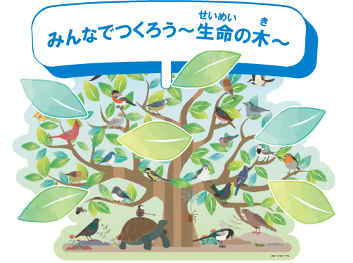「みんなでつくろう～生命の木～」コーナーのイラスト